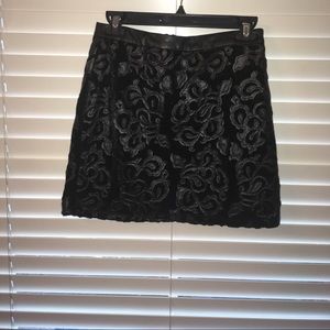Forever 21 black velvet and leather skirt